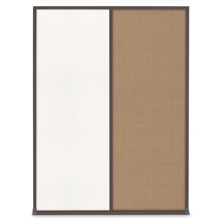 United Visual Products Single Door Radius Plus Corkboard, 24"X UV8001PLUS-SATIN-RUBBER